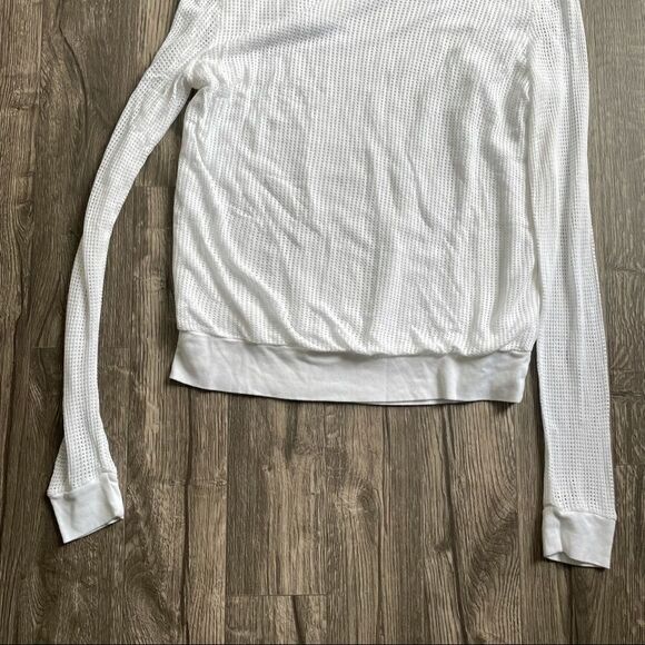 Revolve LACAUSA Open Weave Henley Scoop Neck Sweater Top - Picture 5 of 13